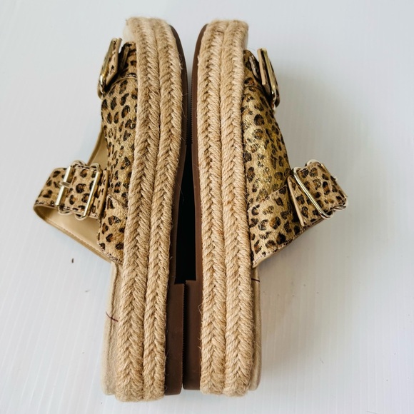 🆕 Sole Society leopard print cow hair upper platform espadrille sandals size 8.5 - Picture 8 of 11